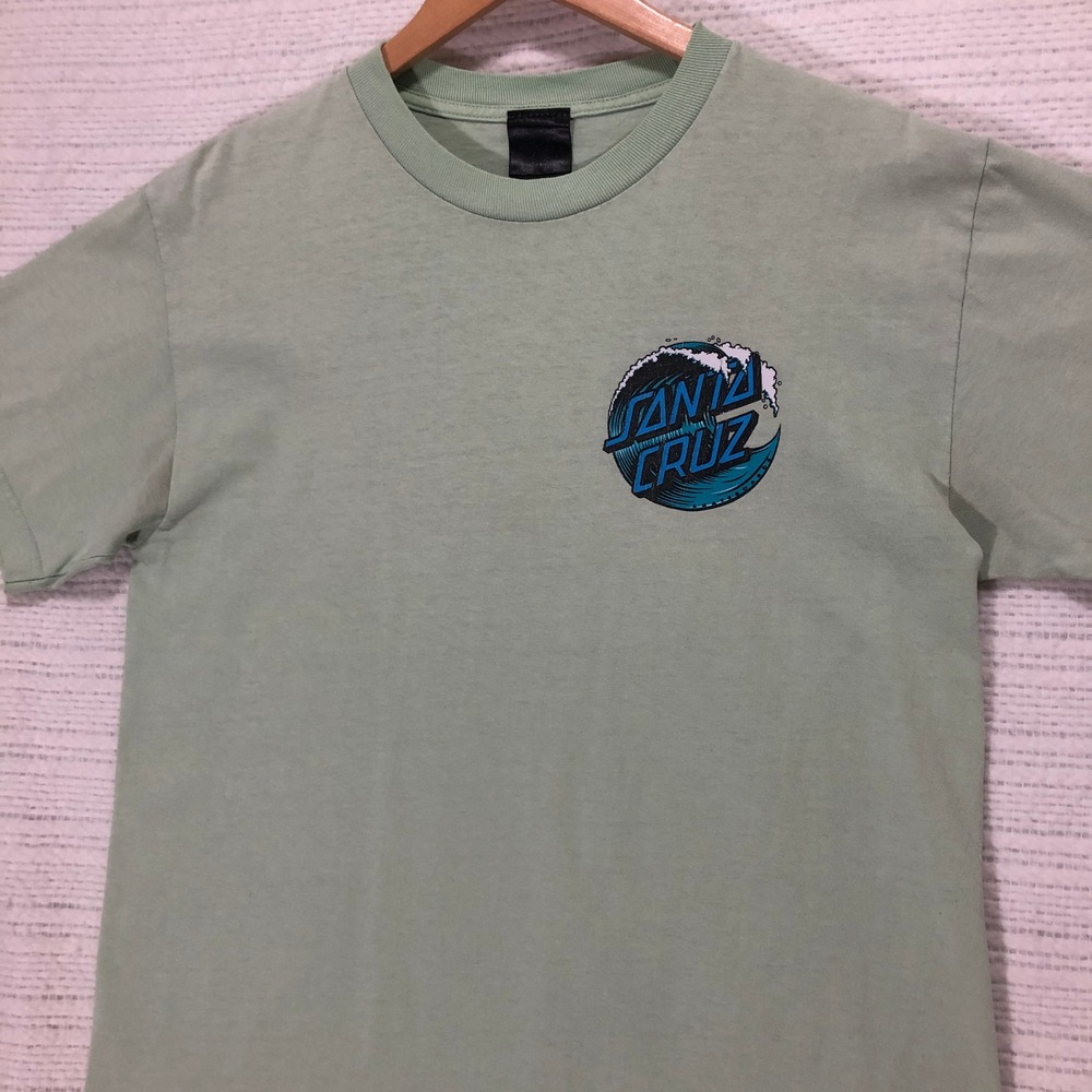 Santa‎ Cruz Skateboards T-Shirt Wave Logo Graphic Print Short Sleeve